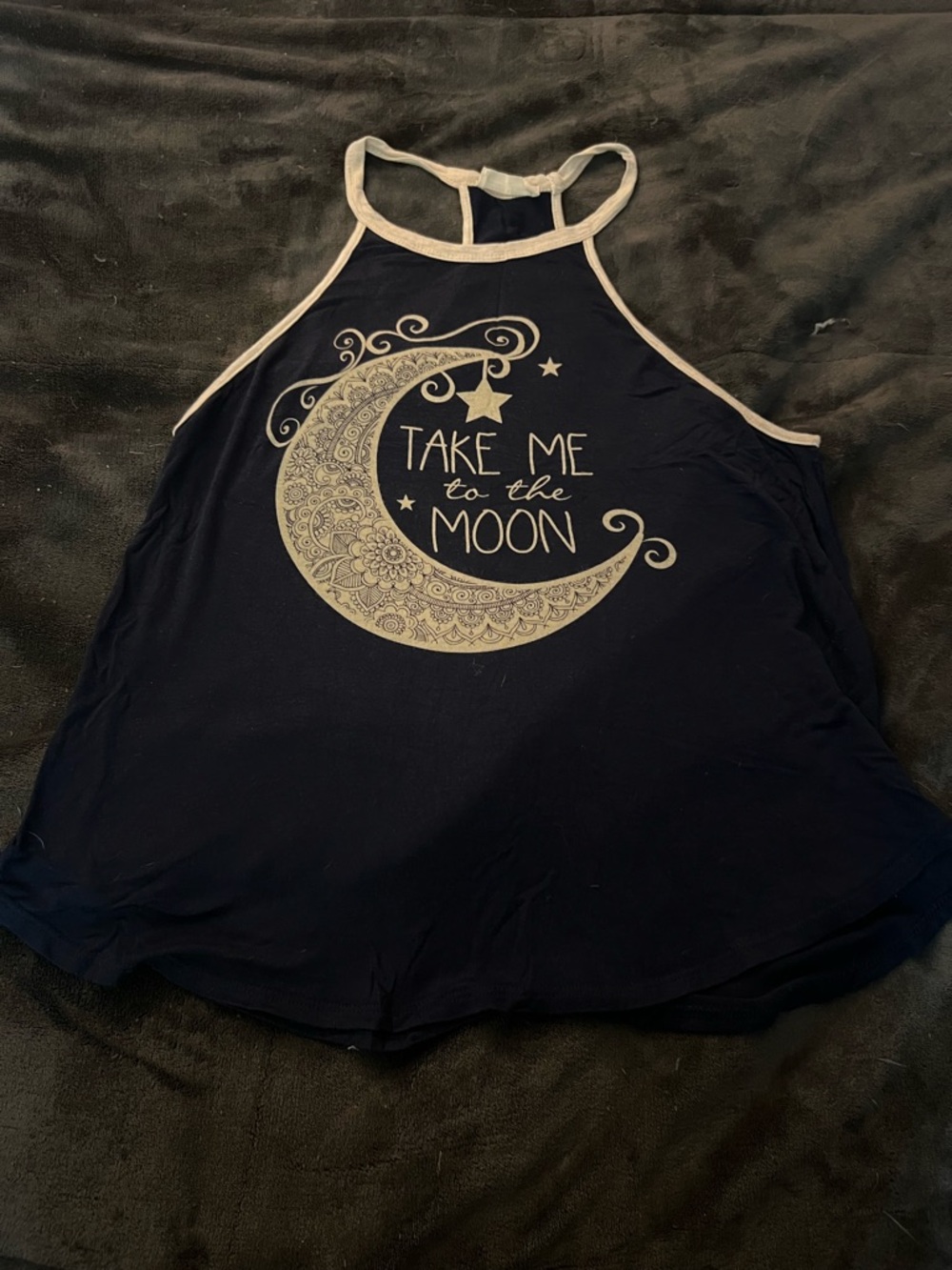 L blue take me to the moon tank top